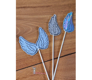 ADVENTSKALENDER 24. Dezember - Stickserie ITH - Engelsflügel LineArt Doodle Anhänger Stabdatei Appli